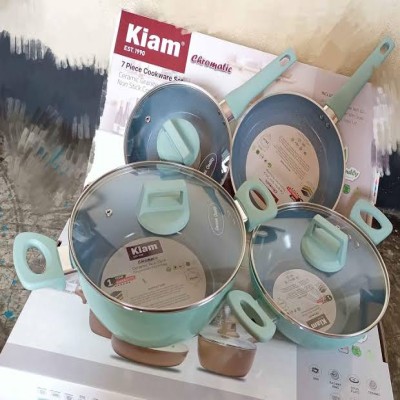 Kiam 7 Piece Ceramic Granite Non Stick Cookware Set