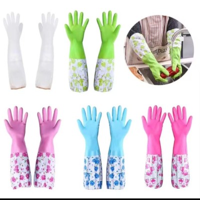 High Quality  Silicone Dish Washing Kitchen Hand Gloves (Multicolor)