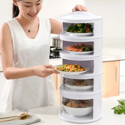 5 Layer Food Keeper 5 Layer Food Stprage Warm Keeper Food cover Transparent Stackable Dish Cover Insulation Food Cover