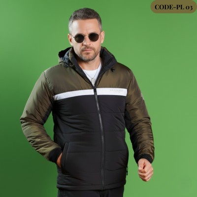 Men’s Insulated Zipper Hoodie Jackets US Polo(Olive)-PL 03
