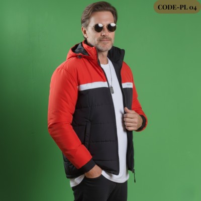 Men’s Insulated Zipper Hoodie Jackets US Polo(Red)-PL 04