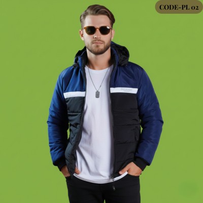 Men’s Insulated Zipper Hoodie Jackets US Polo(NEVY BLUE) -PL02
