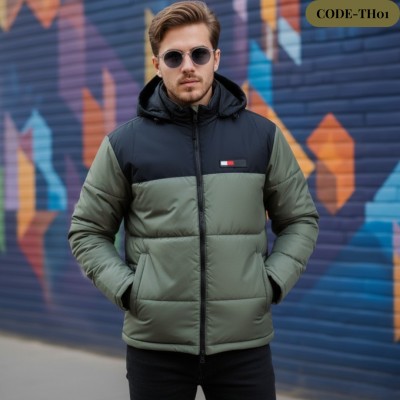 Men’s Insulated Export Hoodie Jackets Tommy(Olive)-TH 01