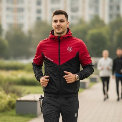 Men's New Premium HODIEE Jacket For winter 2025-26 ( RED &BLACK CONTRAST )