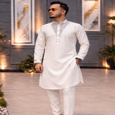 ঈদের প্রিমিয়াম পাকিস্তানি কাবলি সেট (কালার-হোয়াইট)